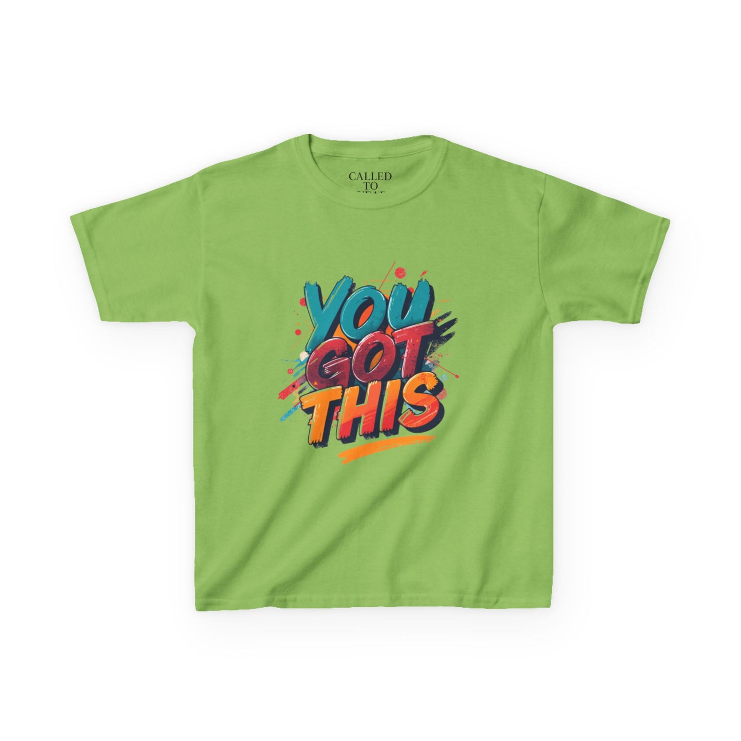 You Got This Kids Tee | Colorful Hand-Lettered Brush Script, Paint Splatters