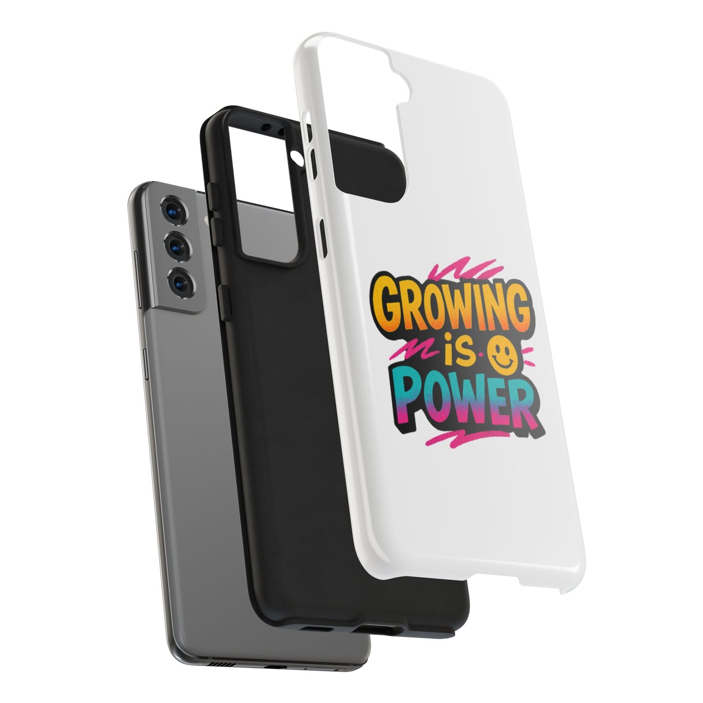 Empowering Tough Phone Case - 'Growing is Power' - Motivational Gifts, Unique Phone Accessories, Phone Protector, Gift for Teens