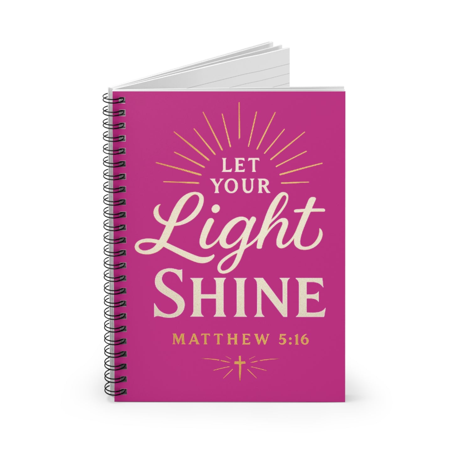 Inspirational Notebook - Let Your Light Shine, Christian Gifts, Motivational Journal, Back to School