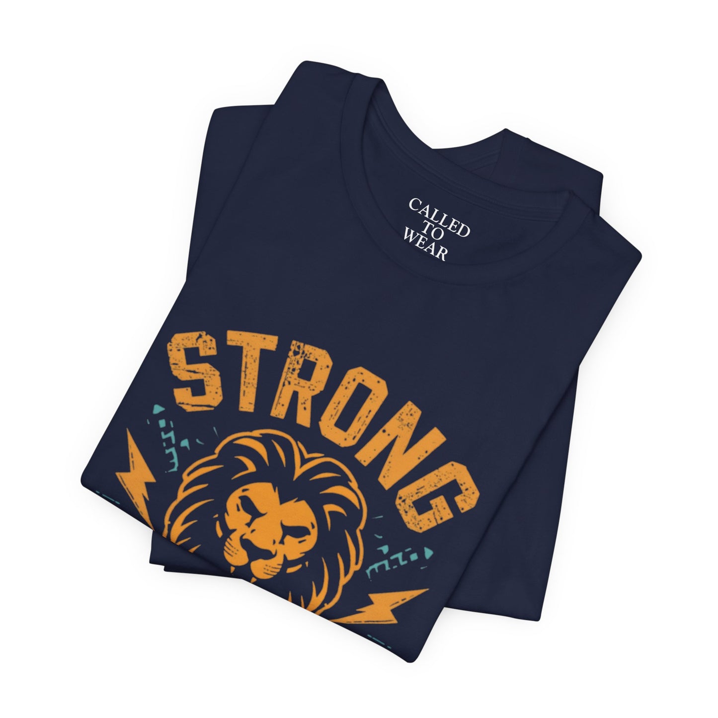 Strong Courageous Lion Tee | Vintage Lion Head, Motivational Graphic