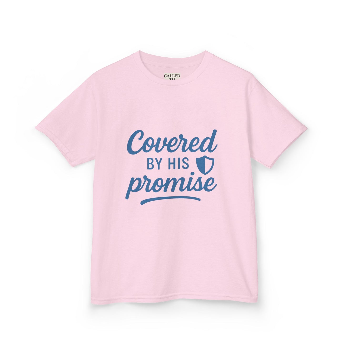 Inspirational Kids Tee - Covered by His Promise, Faith-Based Christian Shirt