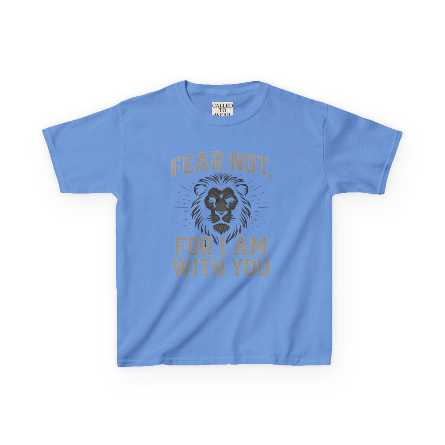 Kids Inspirational Lion Tee - Fear Not Design, Boys Girls Gift, Motivational T-Shirt, Children's Apparel, Faith-Based Clothing