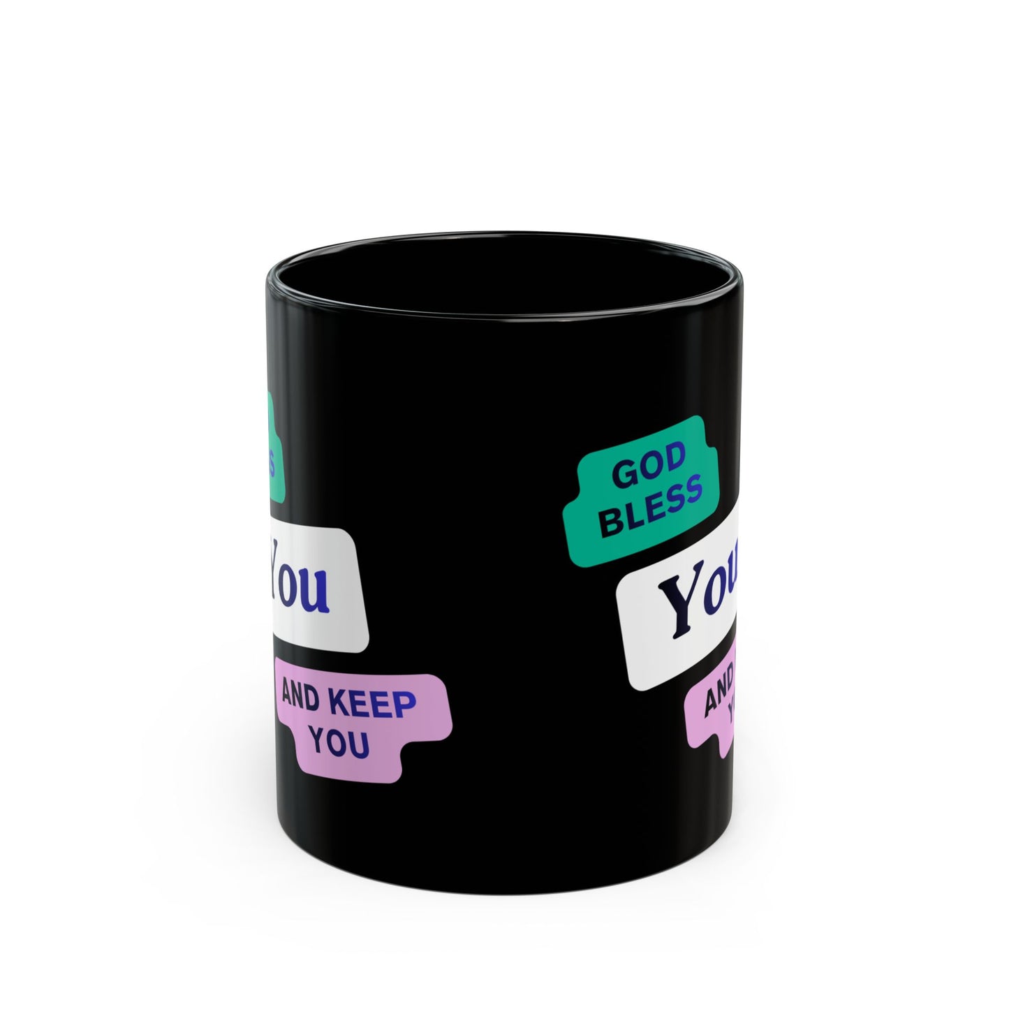God Bless You and Keep You Mug | Black Ceramic Inspirational Coffee Cup