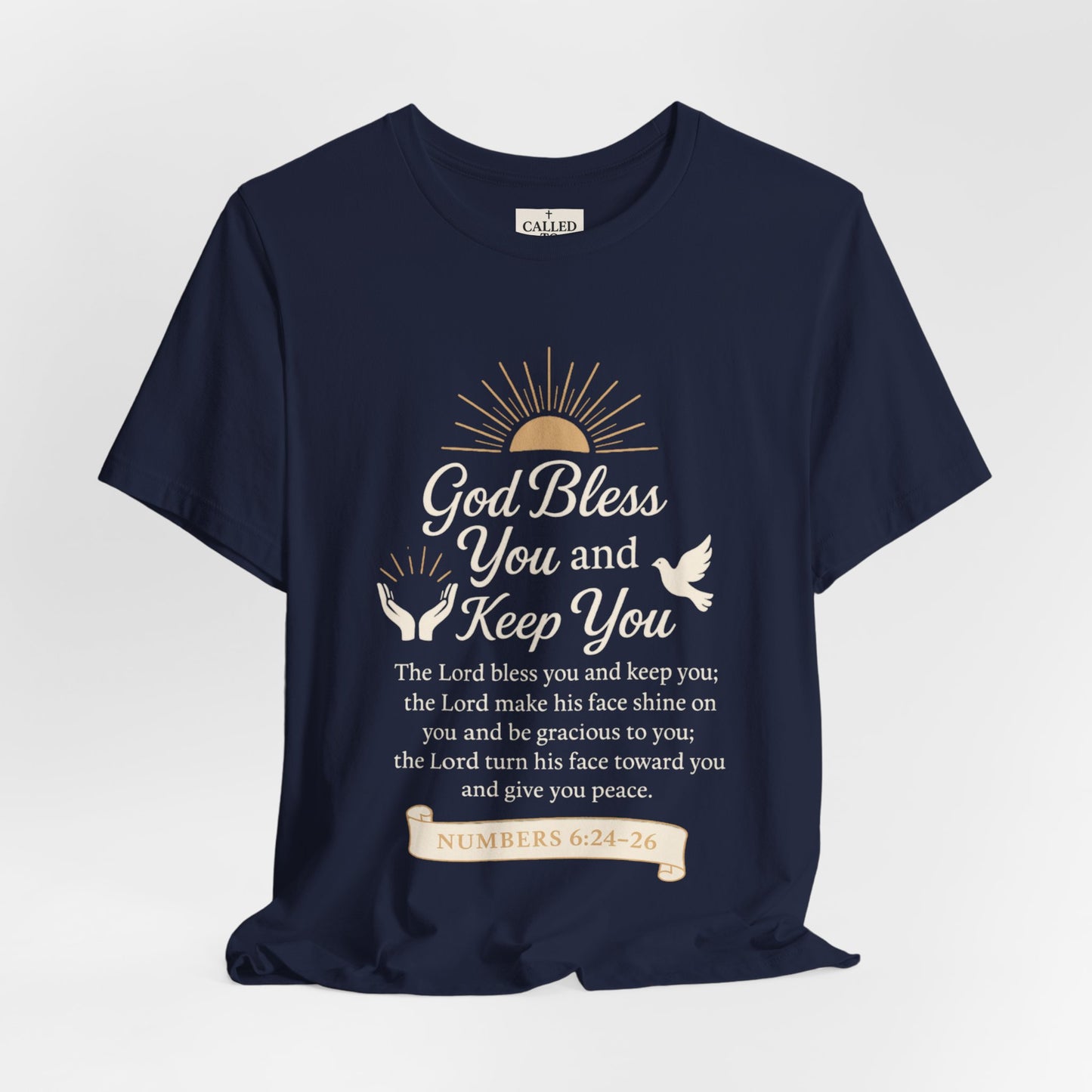 Faith-Inspired Unisex Tee, God Bless You and Keep You Christian Gift Shirt