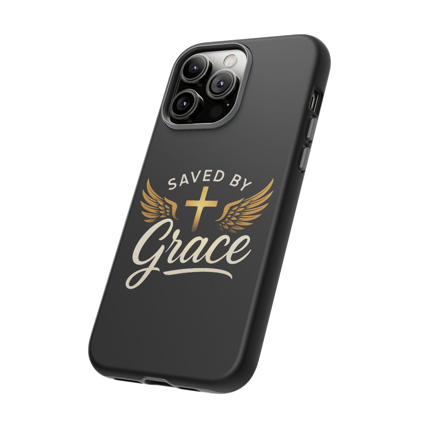 Christian Phone Case - Saved by Grace Design, Unique Gift for Believers, Inspirational Accessory, Stylish Christian Decor