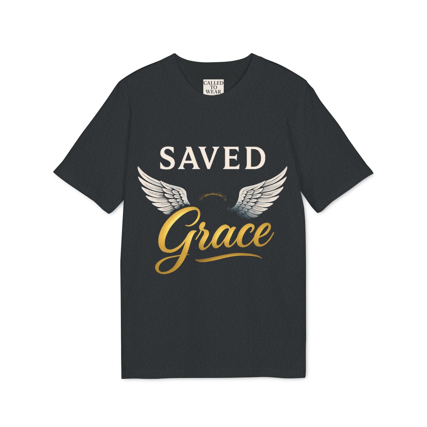Faith Graphic T-Shirt - Saved Grace with Wings - Christian Gift