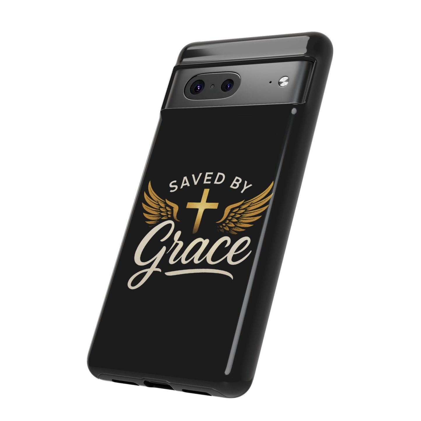 Christian Phone Case - Saved by Grace Design, Unique Gift for Believers, Inspirational Accessory, Stylish Christian Decor