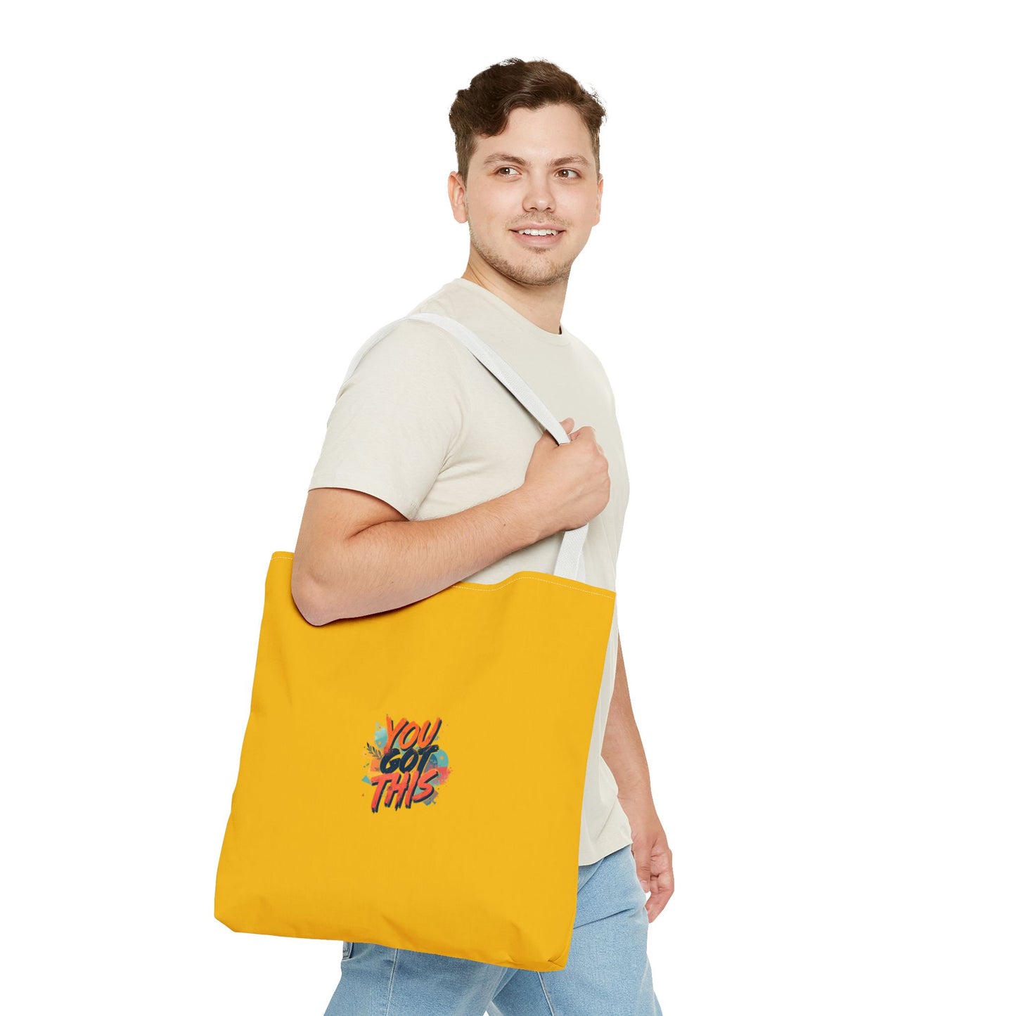 You Got This motivational graphic Tote Bag | positive quote, yellow background