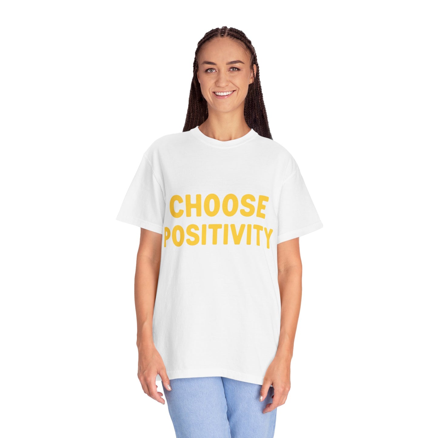 Choose Positivity T-shirt | Positive Quote Tee, Yellow Block Letters