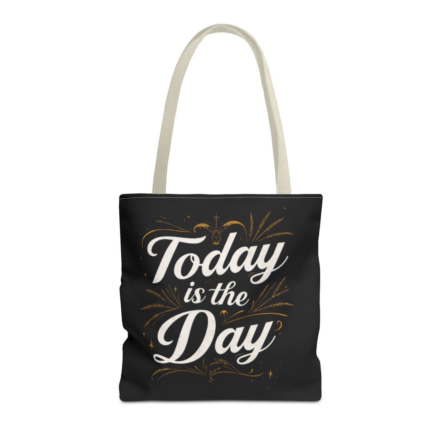 Today Is the Day tote bag | Hand-lettered script, charcoal motivational design