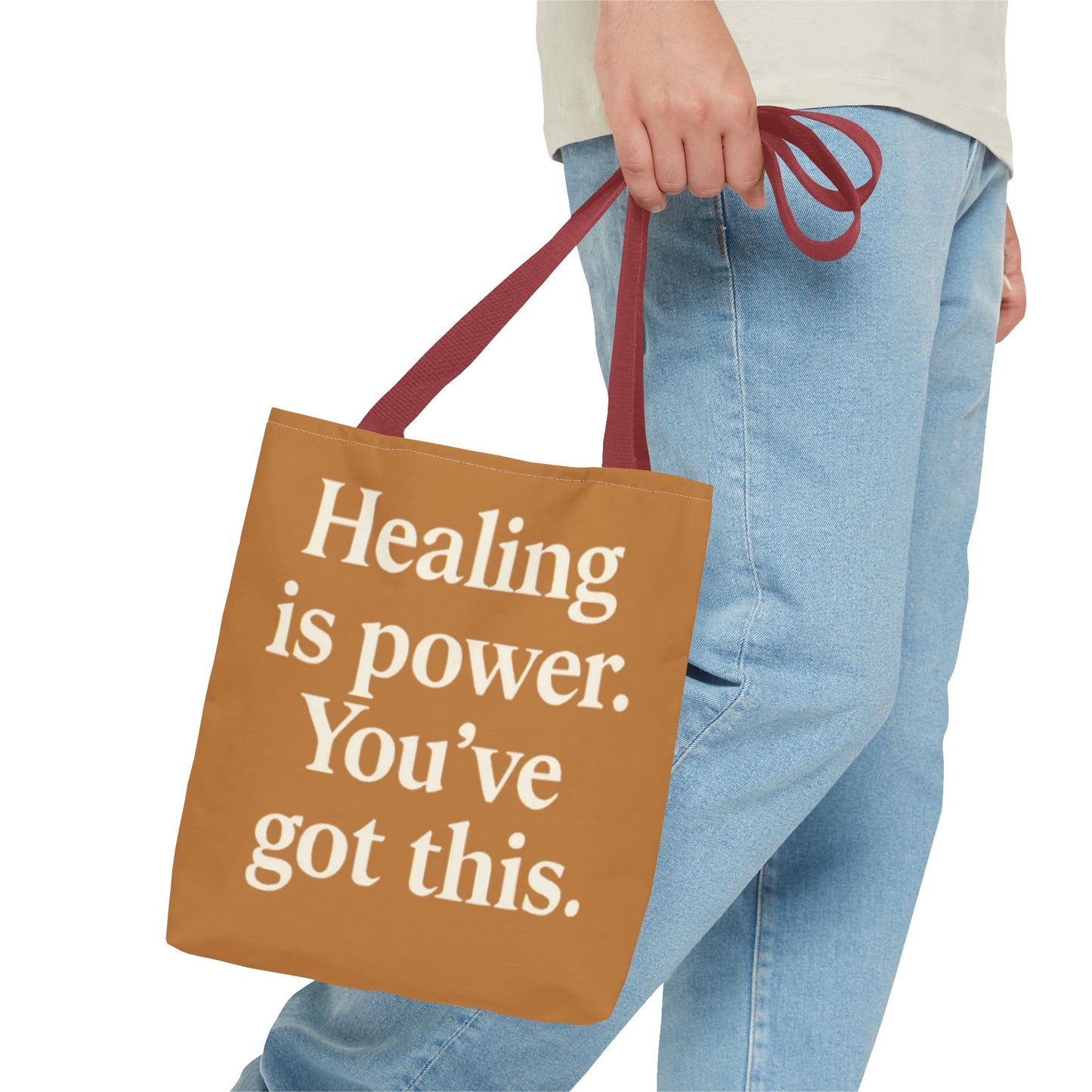 Empowering Healing Tote Bag, Inspirational Market Bag, Motivational Gift, Self-Care Accessory, Supportive Everyday Tote