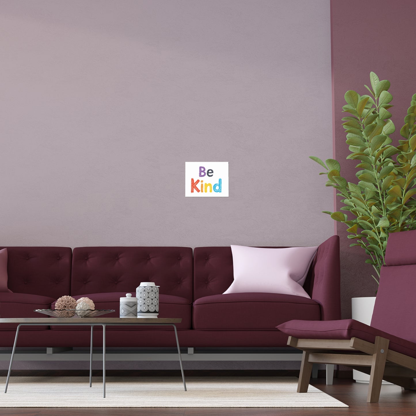 Be Kind colorful typography Poster | Silk Wall Art