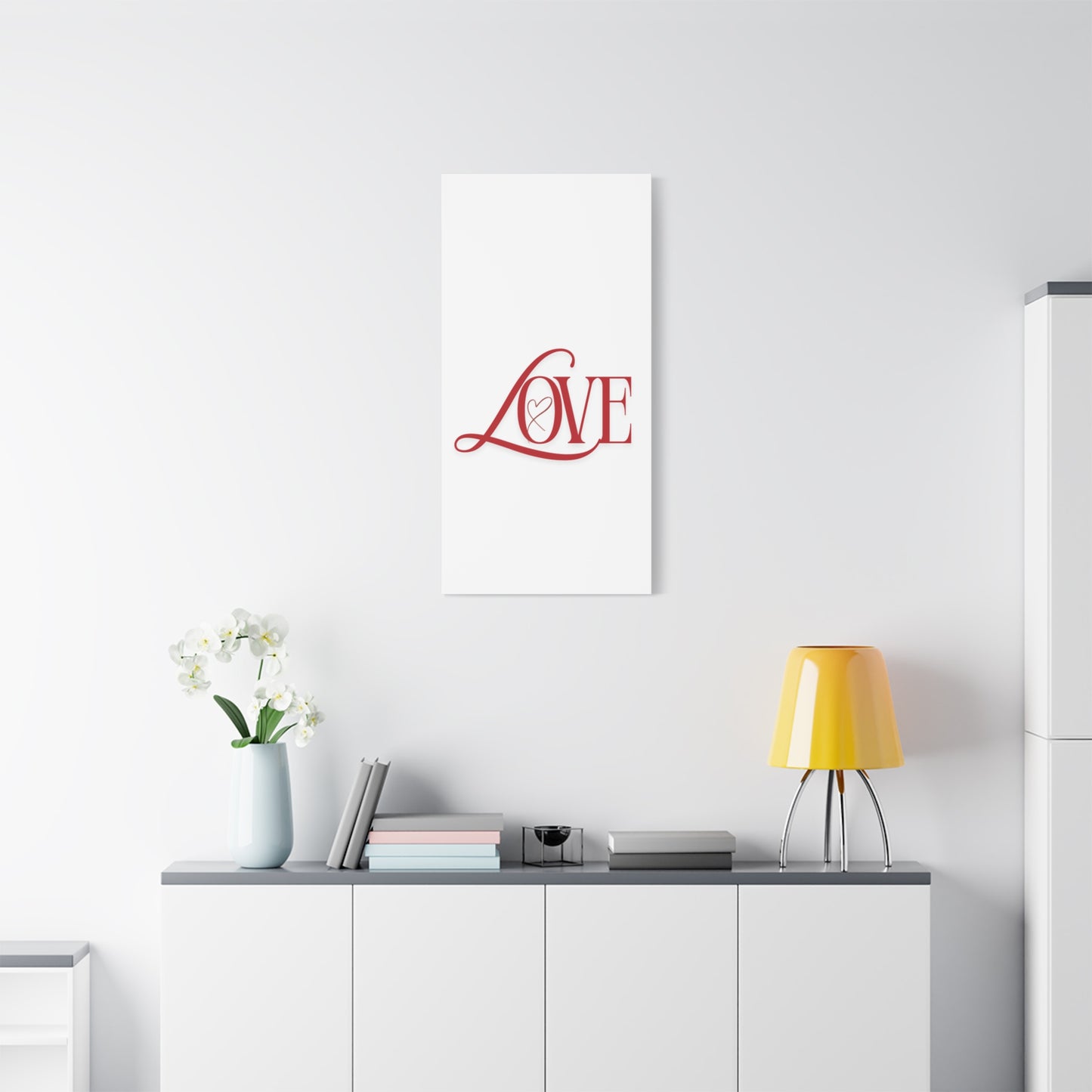 Red Script LOVE with Heart Canvas