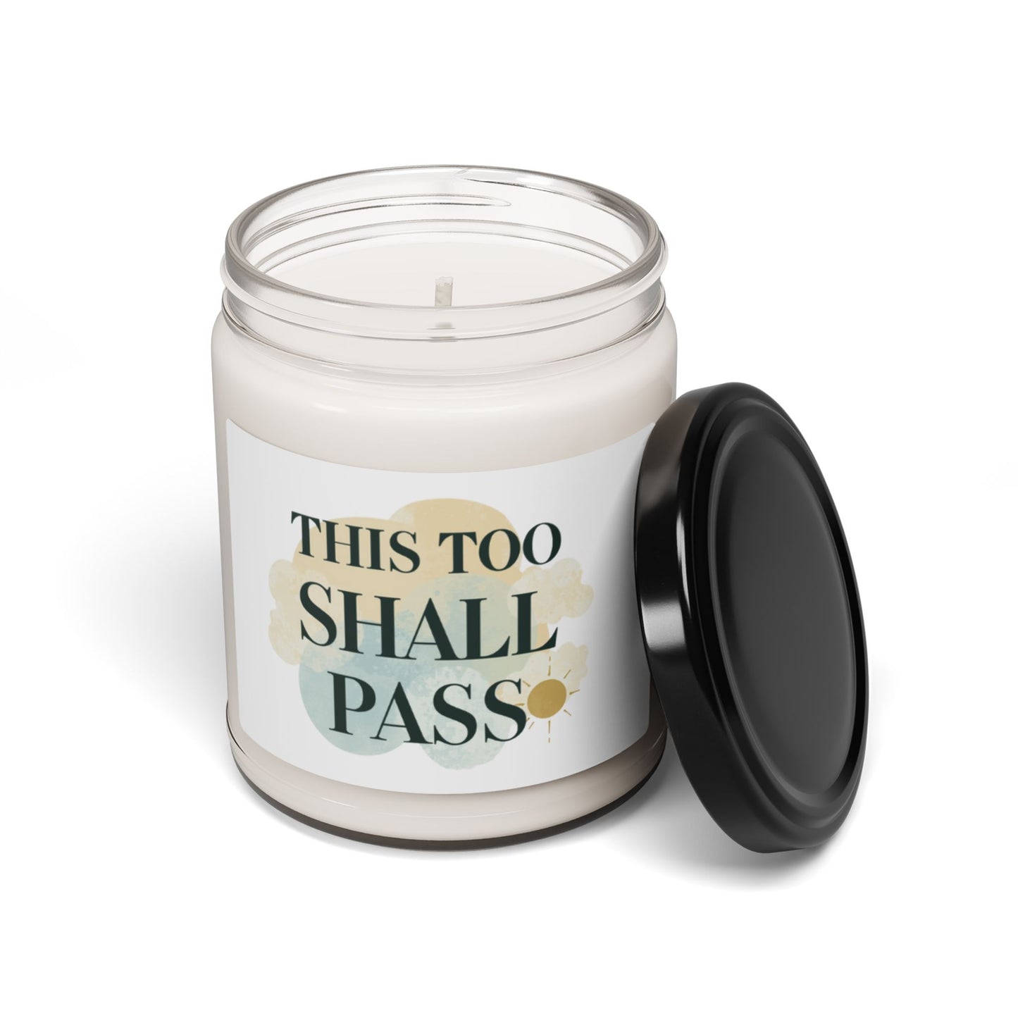 This Too Shall Pass Candle 9oz Soy Jar | Calming Scented Candle, Reusable Glass