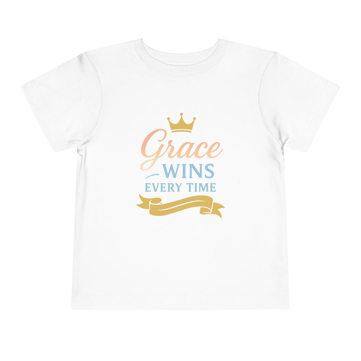 Toddler Short Sleeve Tee - "Grace Wins Every Time" Inspirational Kids T-Shirt, Perfect for Birthdays, Playdates, Baby Showers, Gifts, [...]