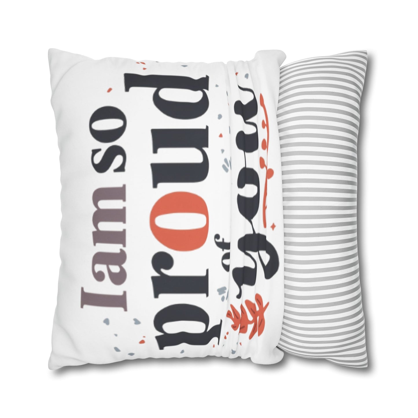 Hand-Lettered Encouragement Square Poly Canvas Pillowcase | Autumn Accents, Double-Sided
