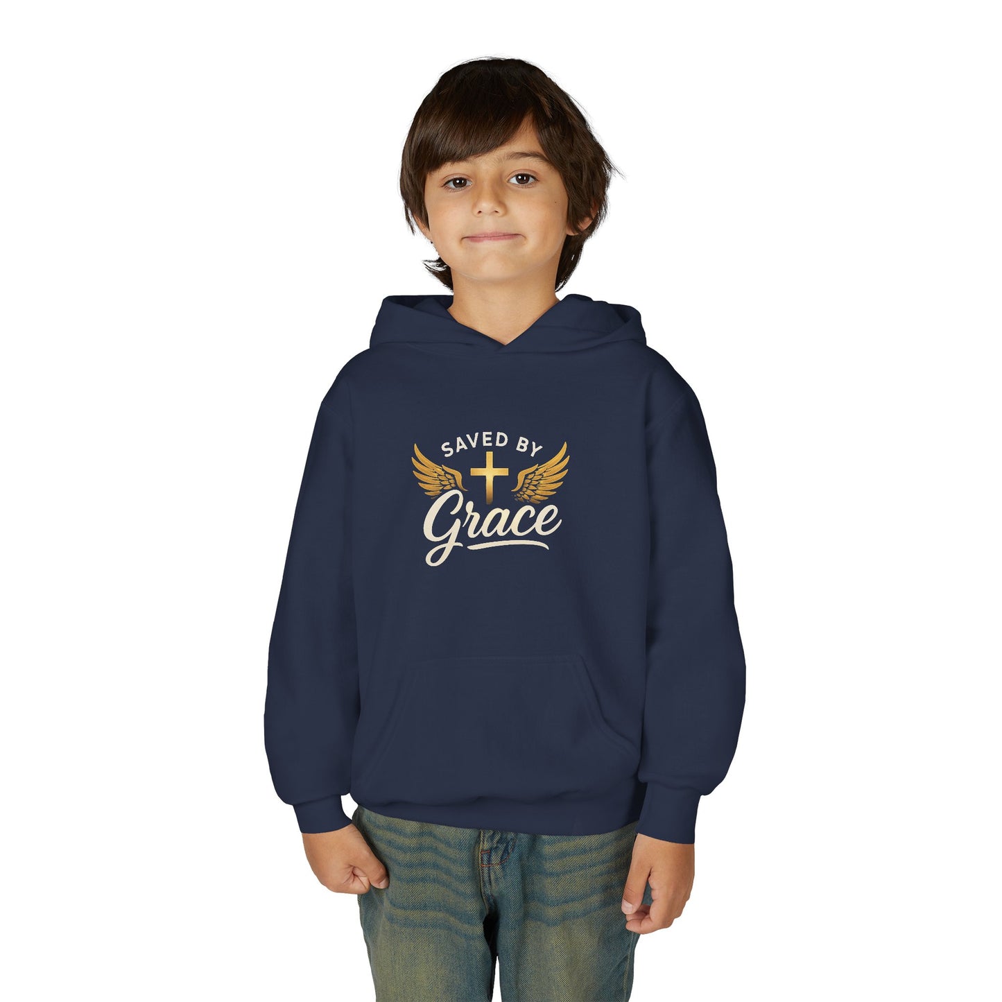 Saved by Grace Youth Hoodie, Inspirational Sweatshirt, Christian Gift, Teen Apparel, Faith-Based Fashion, Hooded Sweatshirt