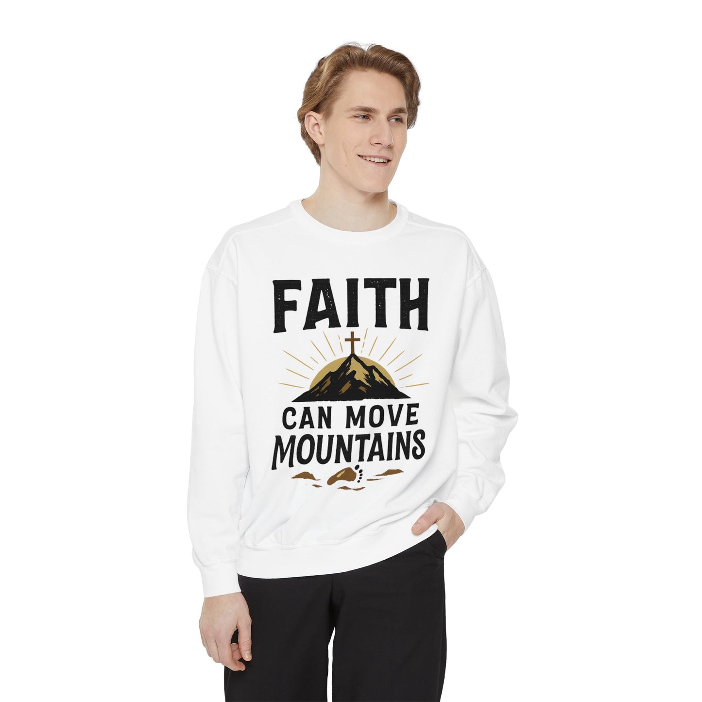 Faith-Inspired Garment-Dyed Sweatshirt | Cozy Christian Apparel, Inspirational Gift, Faith Merchandise, Unisex Crewneck, Casual Sweat