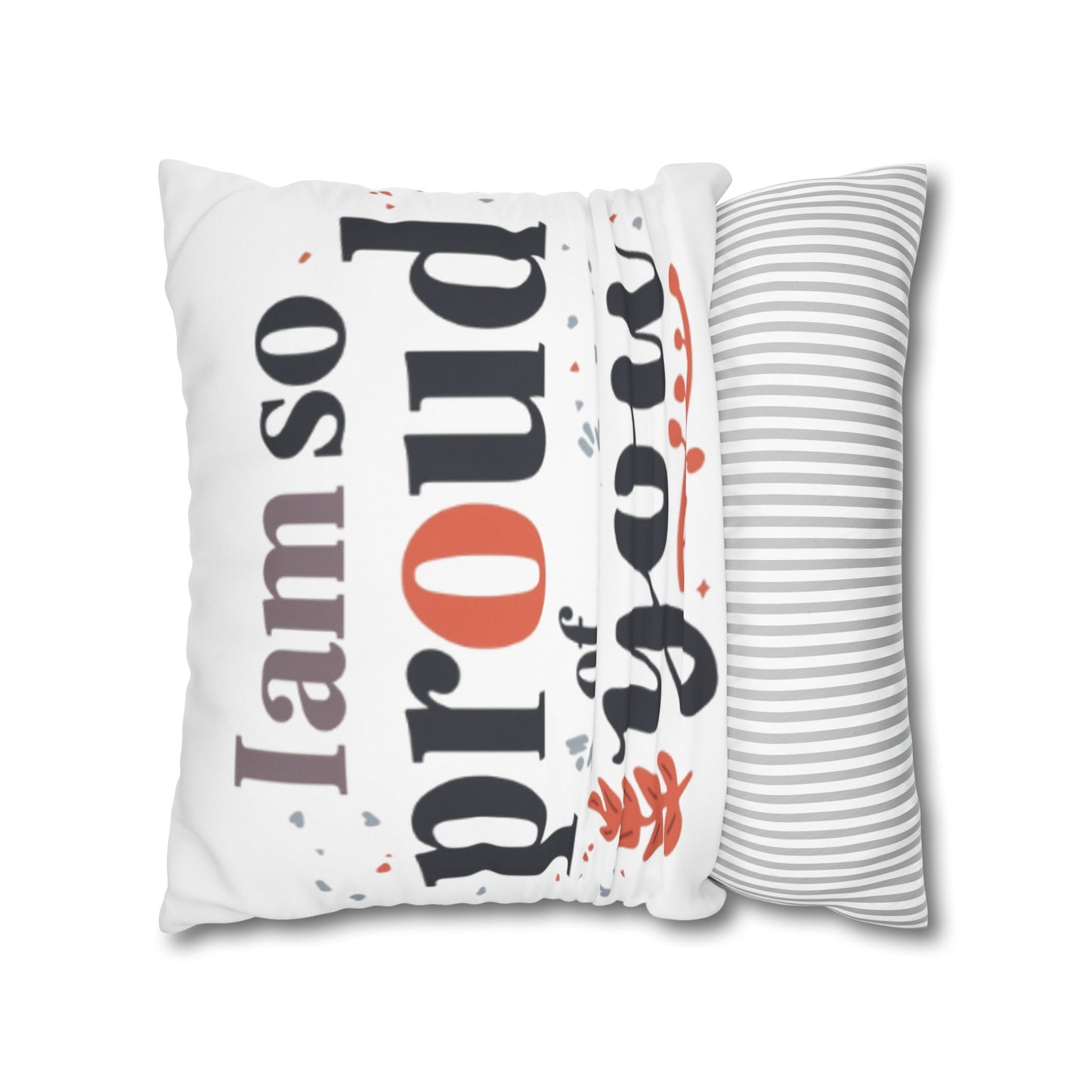Hand-Lettered Encouragement Square Poly Canvas Pillowcase | Autumn Accents, Double-Sided