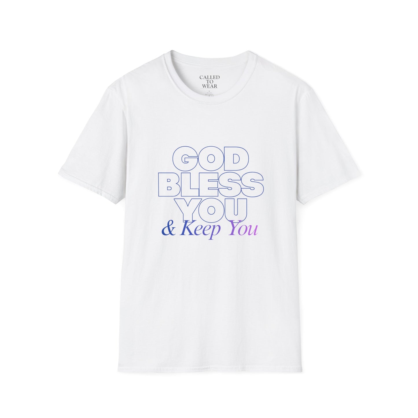 GOD BLESS YOU & Keep You T-Shirt | Minimal Typographic Faith Tee
