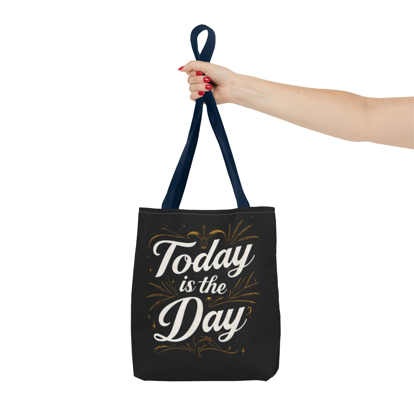 Today Is the Day tote bag | Hand-lettered script, charcoal motivational design