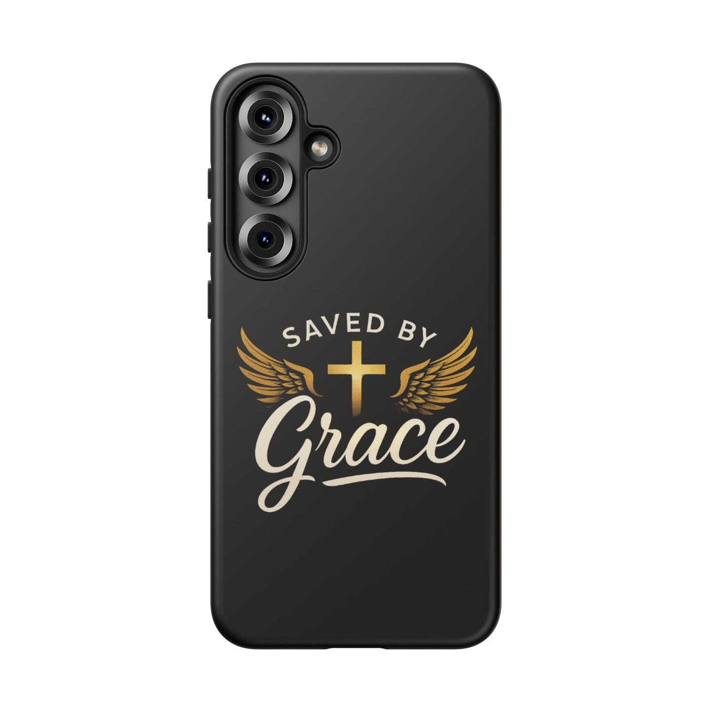 Christian Phone Case - Saved by Grace Design, Unique Gift for Believers, Inspirational Accessory, Stylish Christian Decor