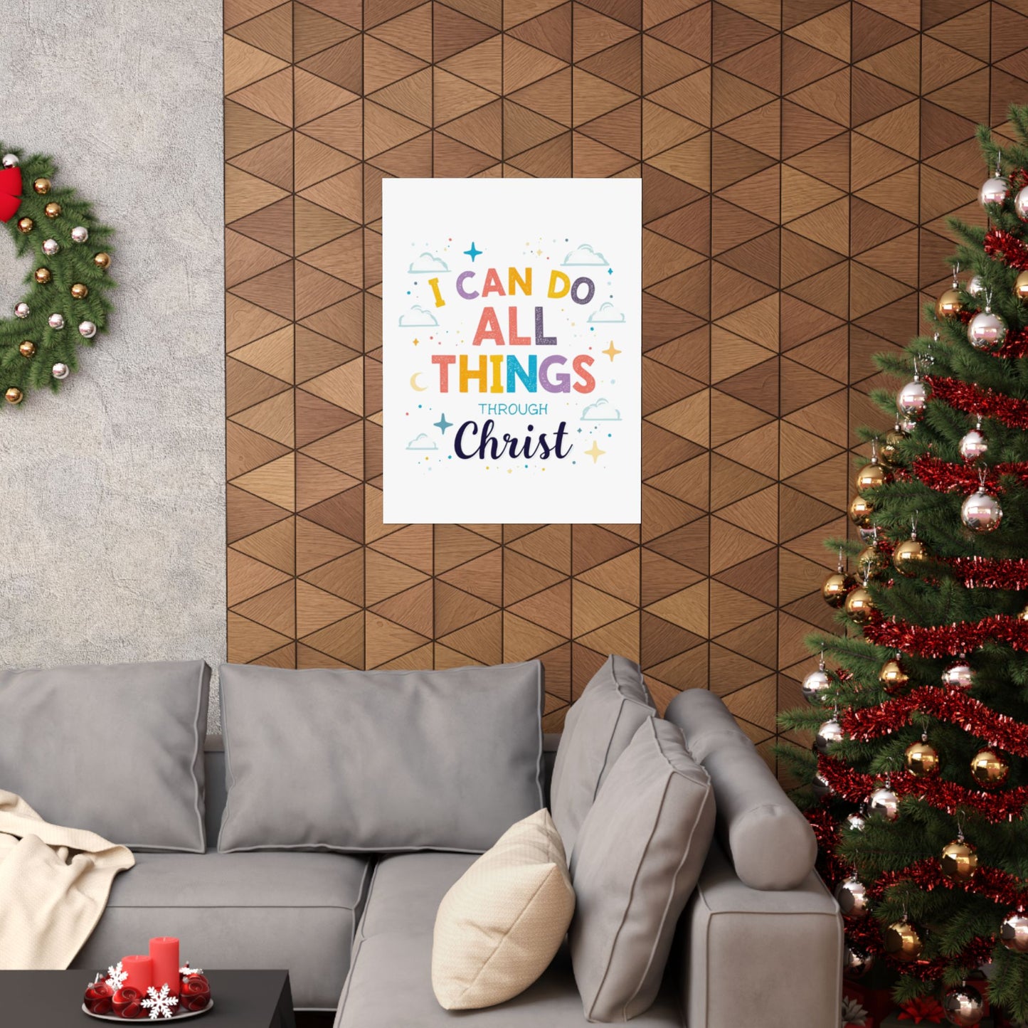 I Can Do All Things Through Christ Poster | Matte Vertical Inspirational Christian Wall Art