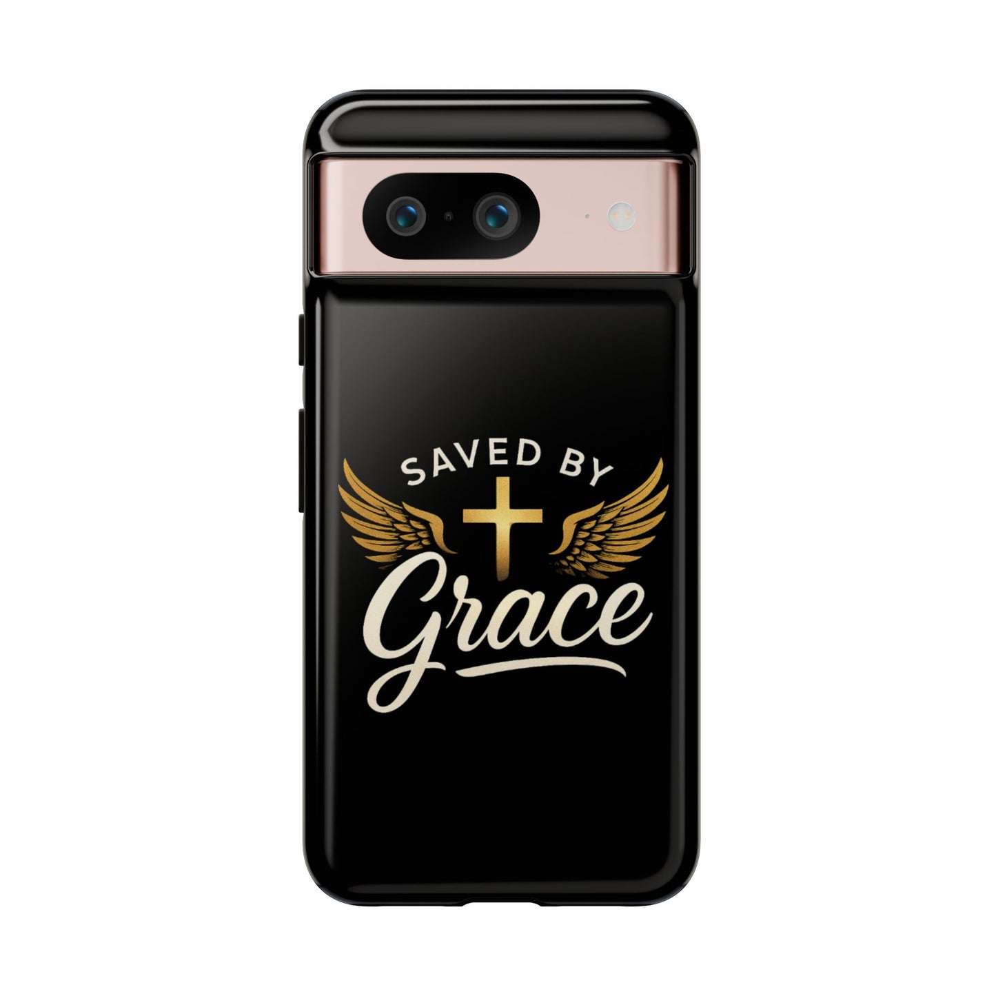 Christian Phone Case - Saved by Grace Design, Unique Gift for Believers, Inspirational Accessory, Stylish Christian Decor