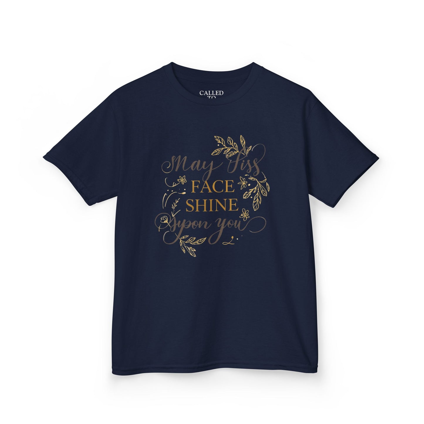 Gold Script Laurel 'Seen and Steady' Kids Tee | Metallic Keepsake Shirt