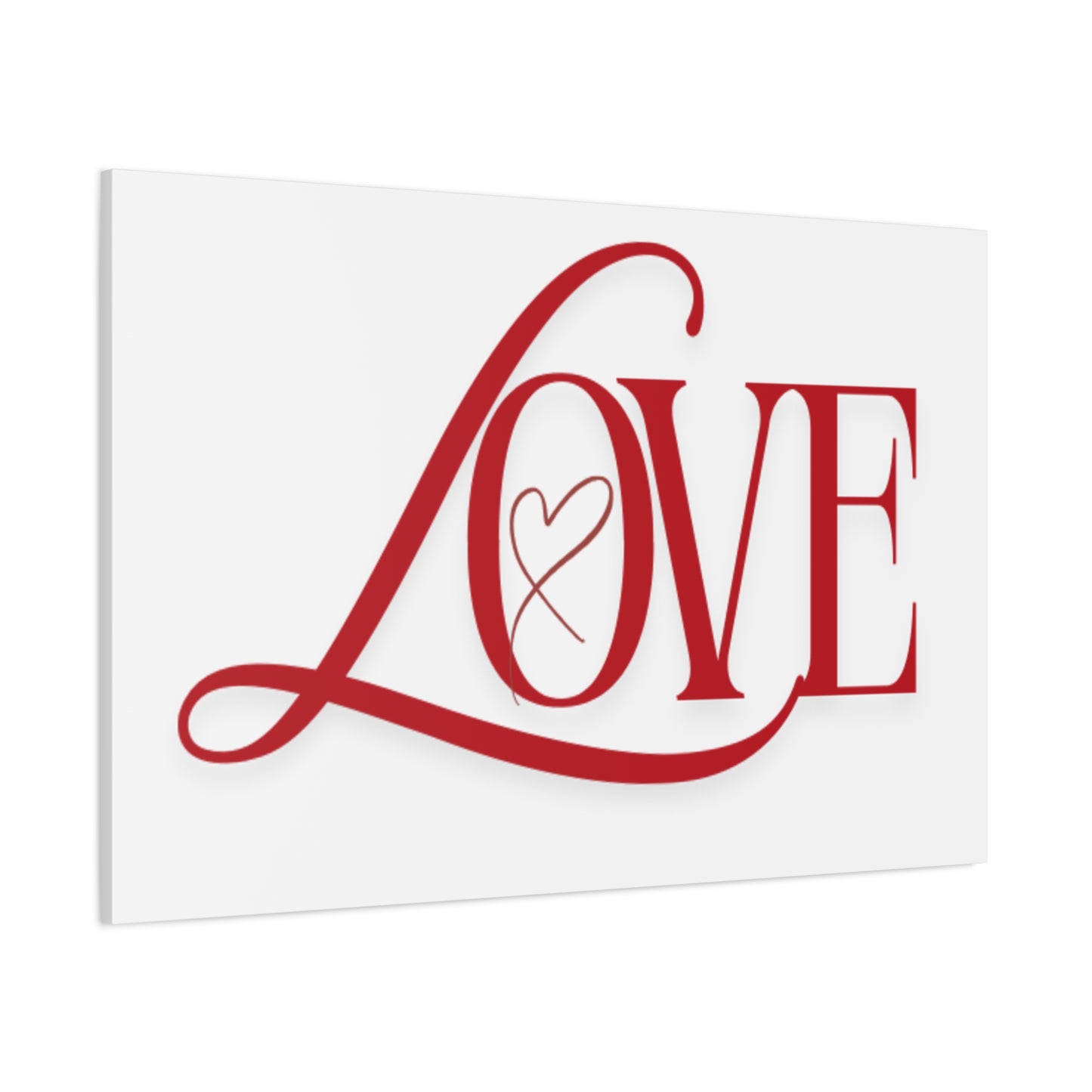 Red Script LOVE with Heart Canvas