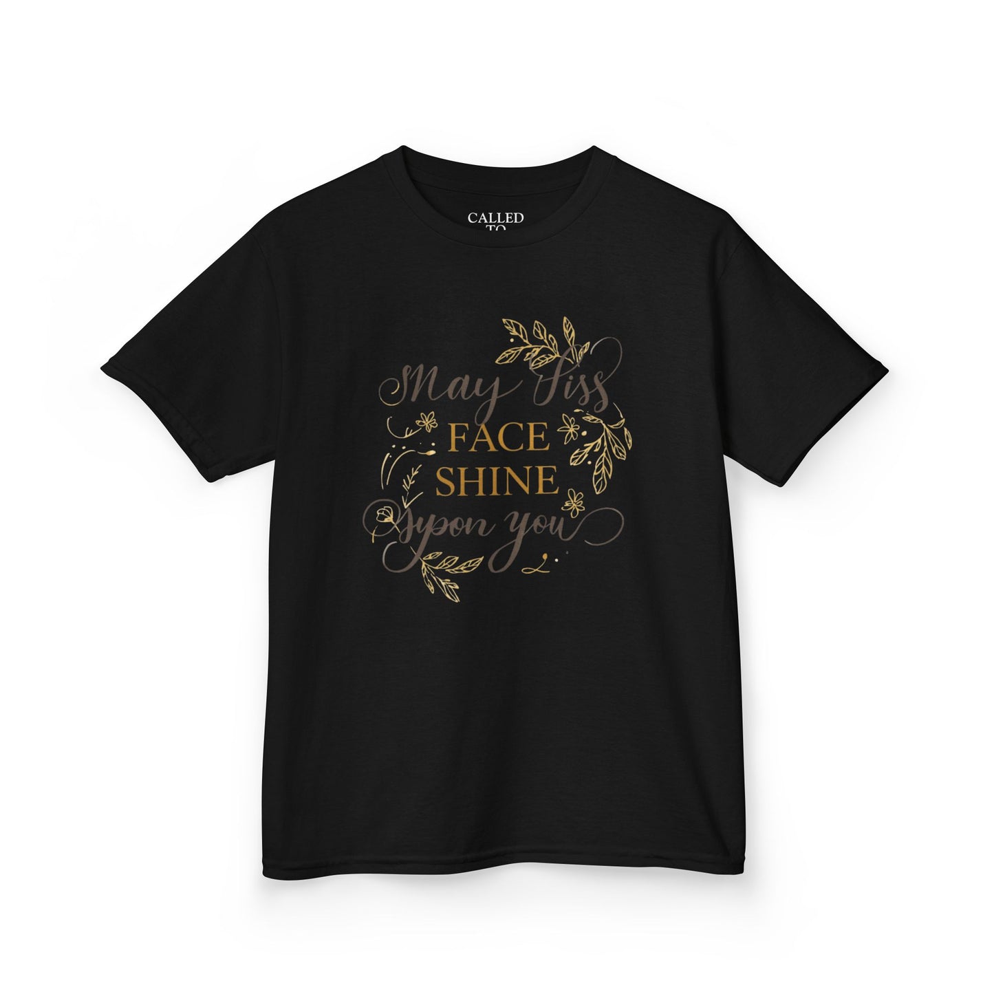 Gold Script Laurel 'Seen and Steady' Kids Tee | Metallic Keepsake Shirt