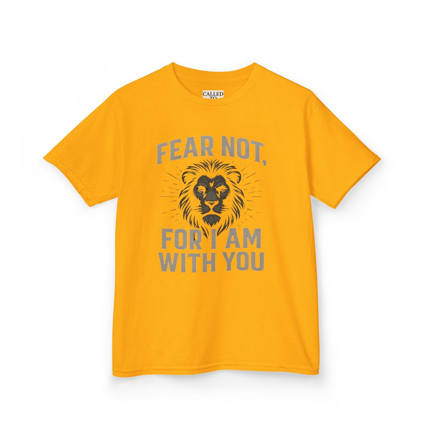 Kids Inspirational Lion Tee - Fear Not Design, Boys Girls Gift, Motivational T-Shirt, Children's Apparel, Faith-Based Clothing