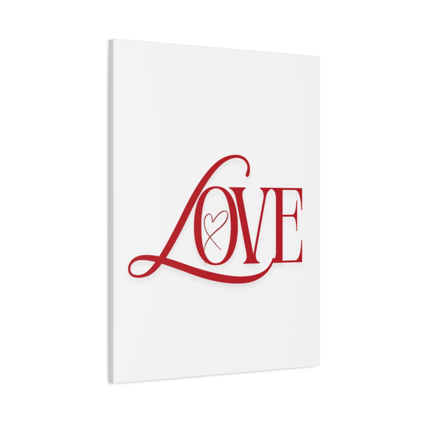 Red Script LOVE with Heart Canvas