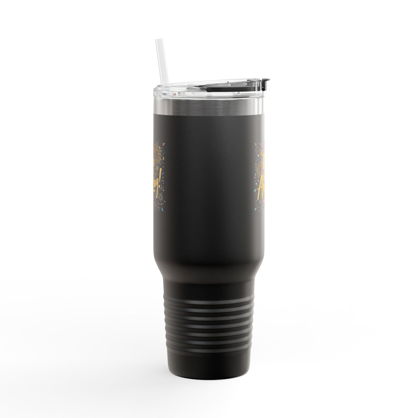 Insulated 40oz Travel Mug, Matte Powder-Coated Stainless Steel | Ergonomic Handle, Leak-Resistant Lid