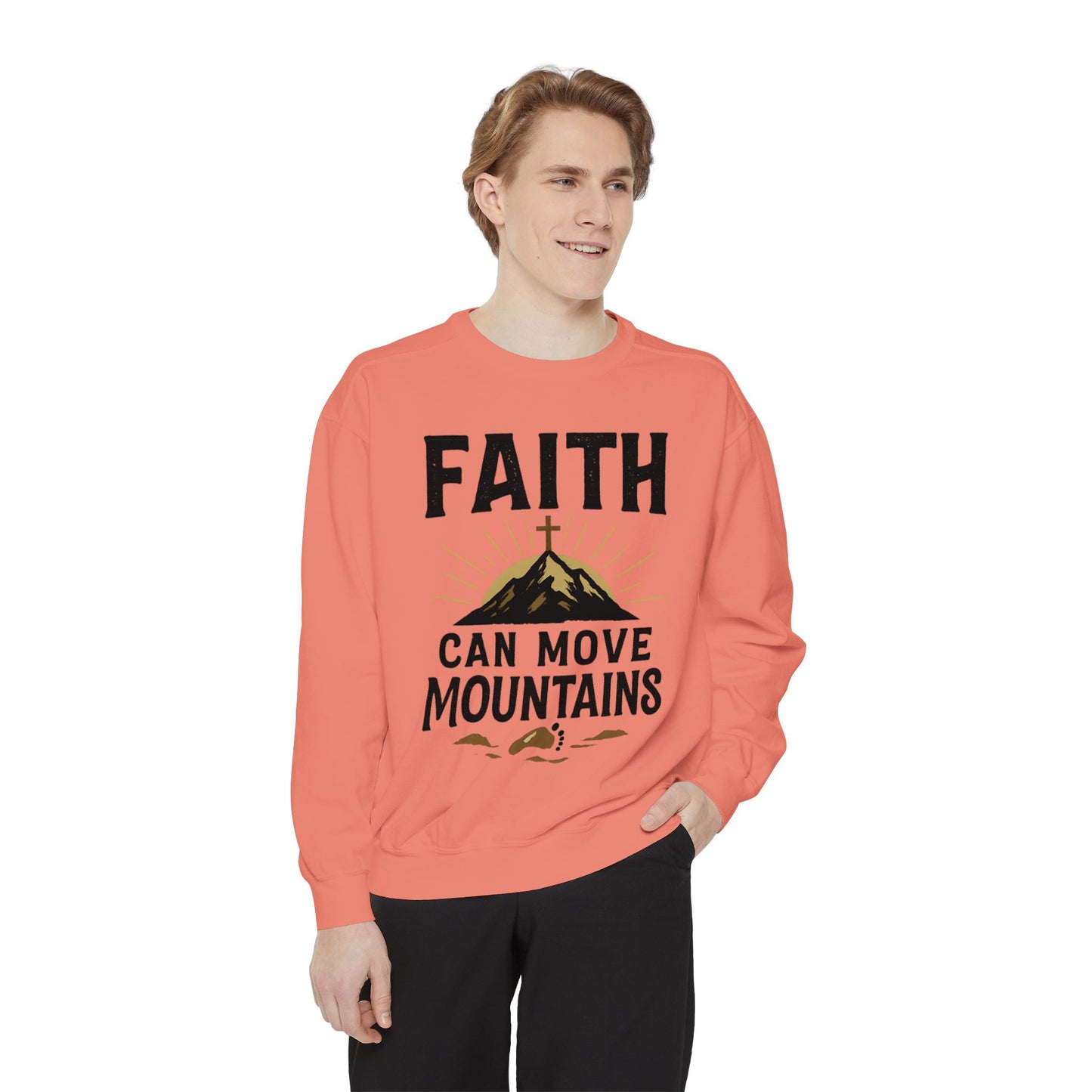 Faith-Inspired Garment-Dyed Sweatshirt | Cozy Christian Apparel, Inspirational Gift, Faith Merchandise, Unisex Crewneck, Casual Sweat