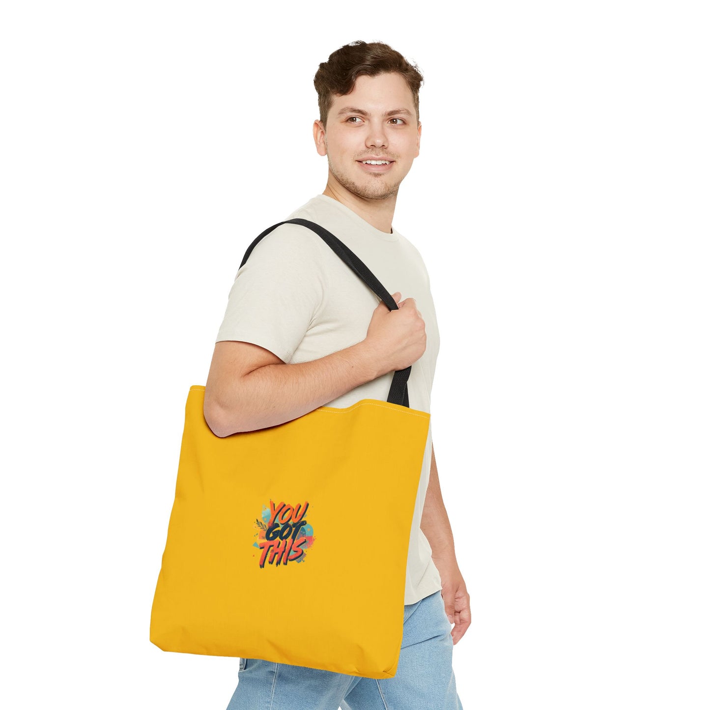 You Got This motivational graphic Tote Bag | positive quote, yellow background