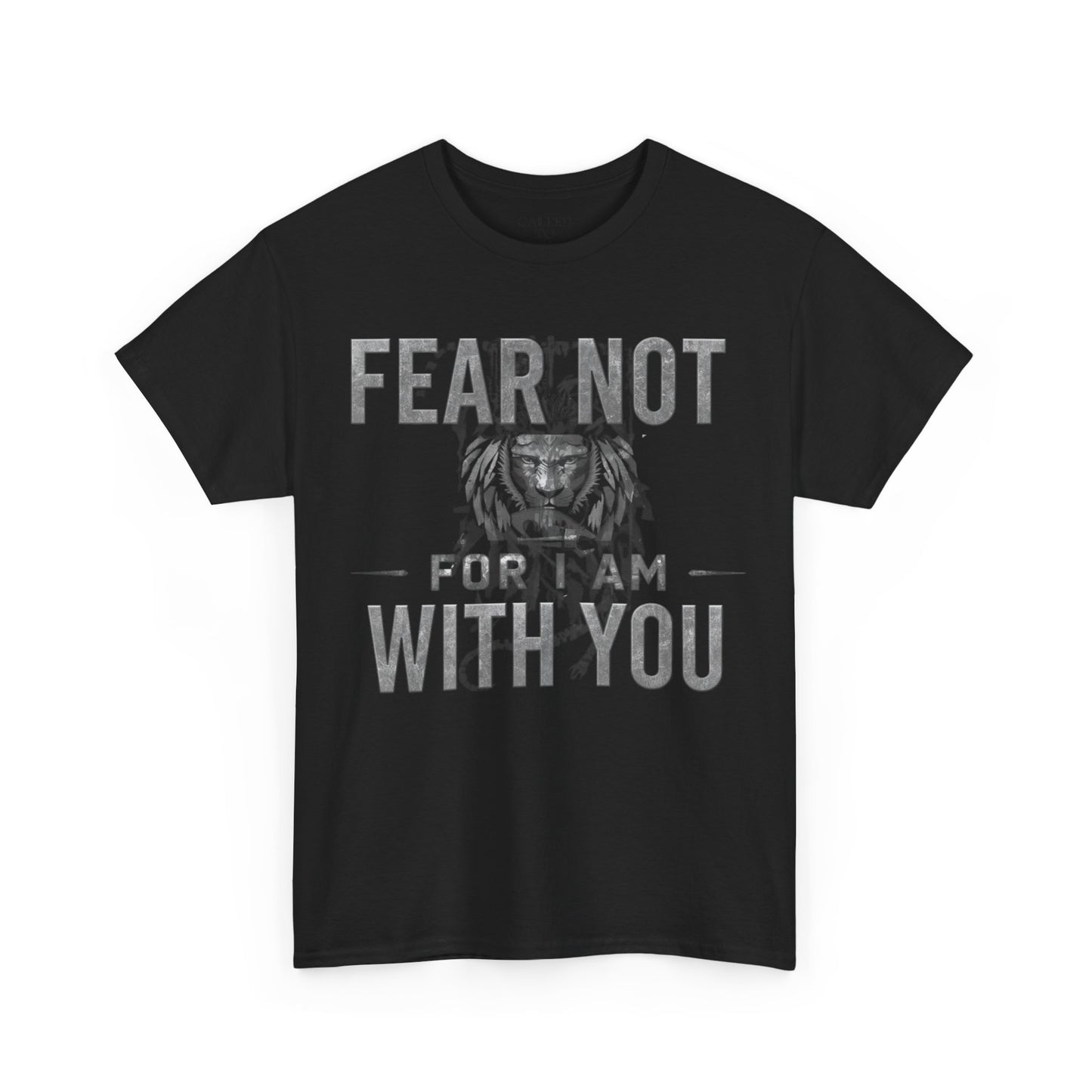 Distressed Lion FEAR NOT WITH YOU Tee | Crewneck Cotton Shirt