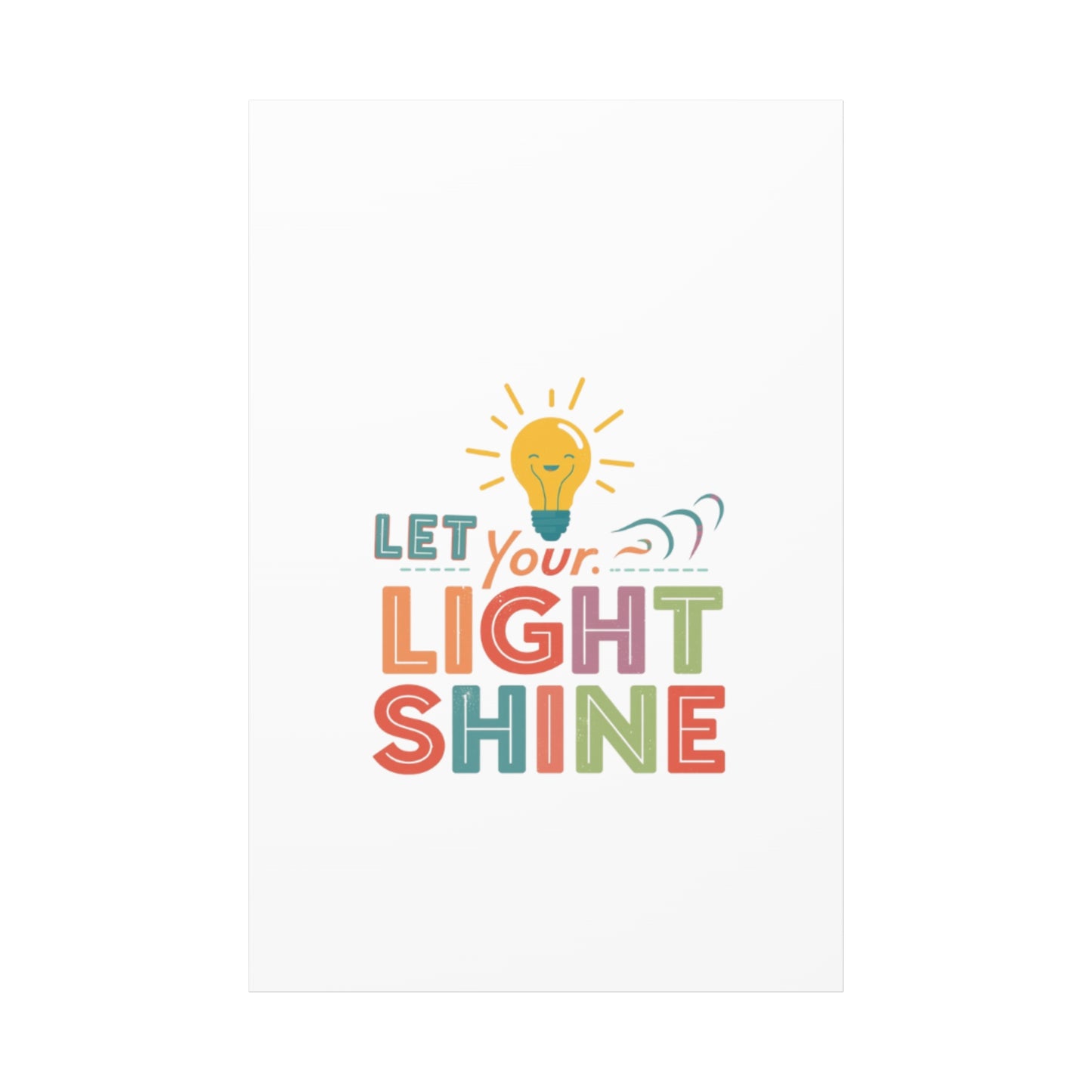 Let Your Light Shine Canvas Print | Smiling Lightbulb Wall Art