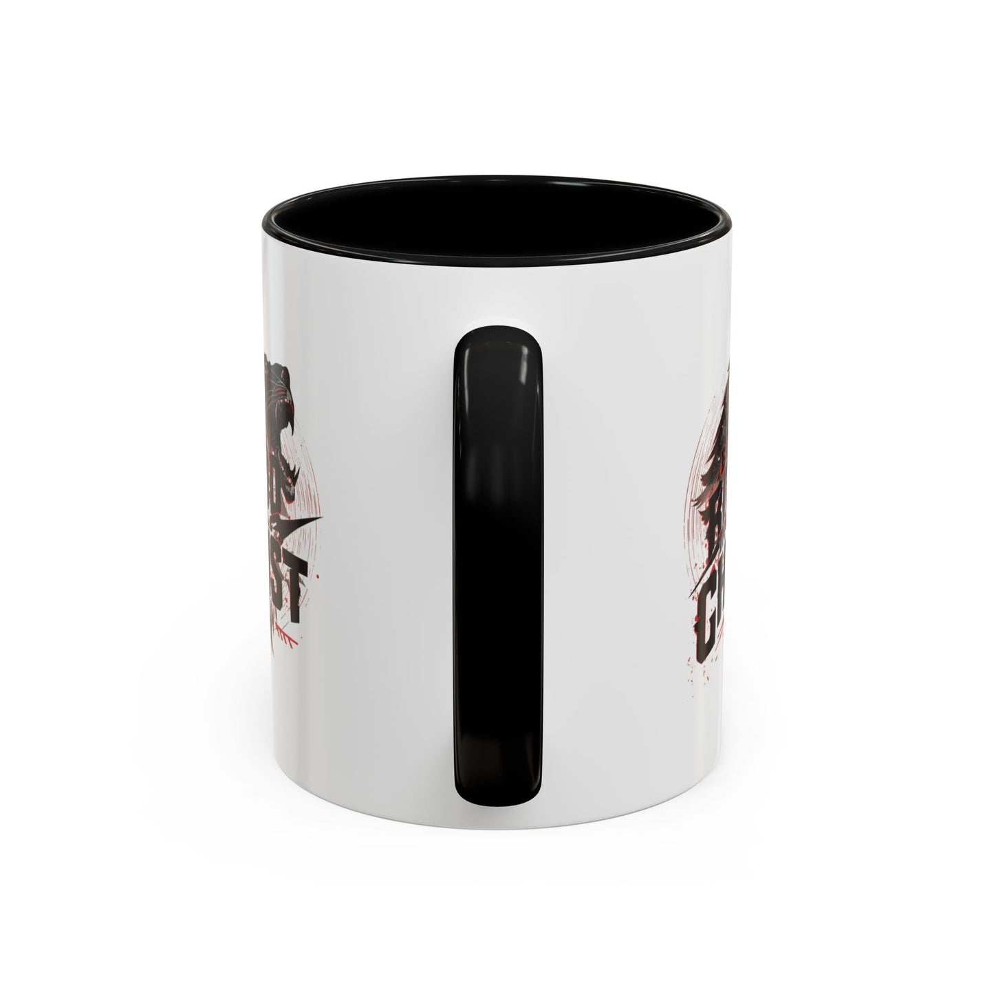 Be Bold In Christ mug | Christian wolf graphic, black accented coffee mug