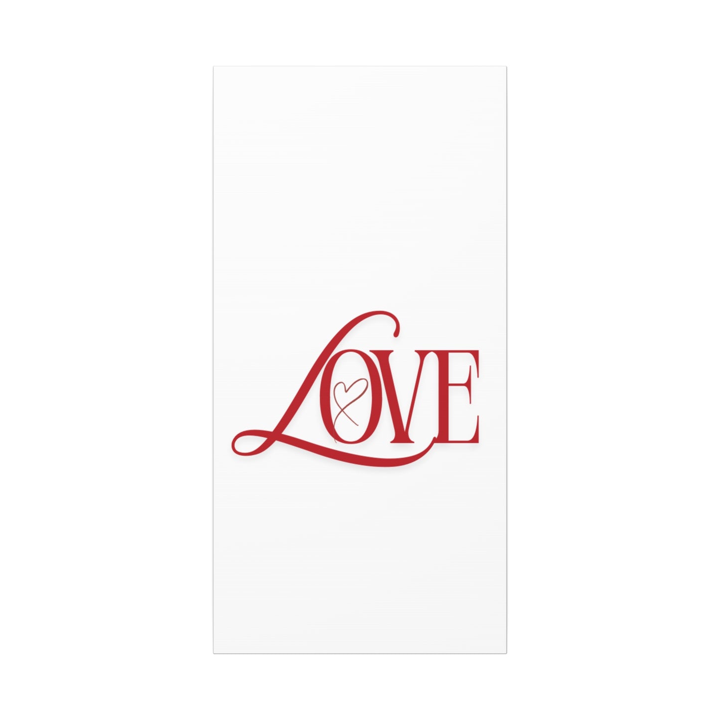 Red Script LOVE with Heart Canvas