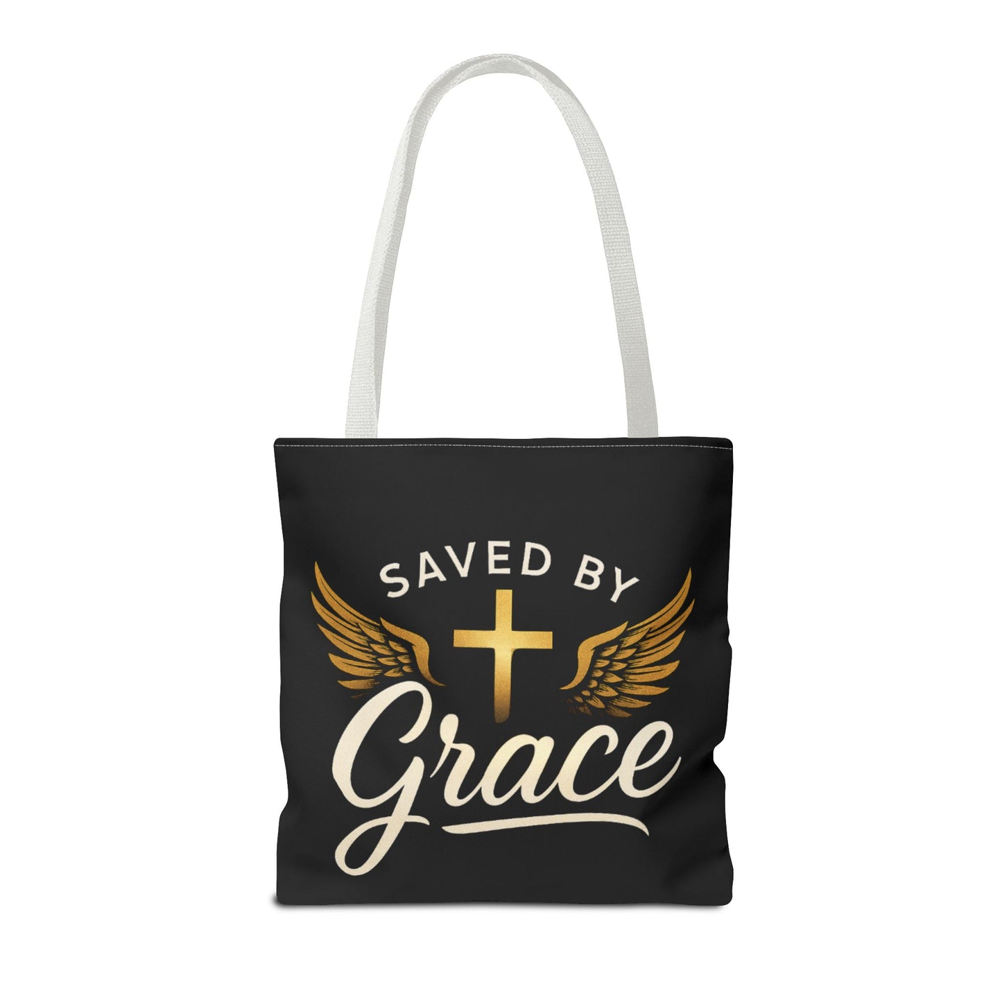 Saved by Grace Tote Bag | Inspirational Christian Gift for Faith, Spiritual Journey, Church Events, Everyday Use, Stylish Carryall