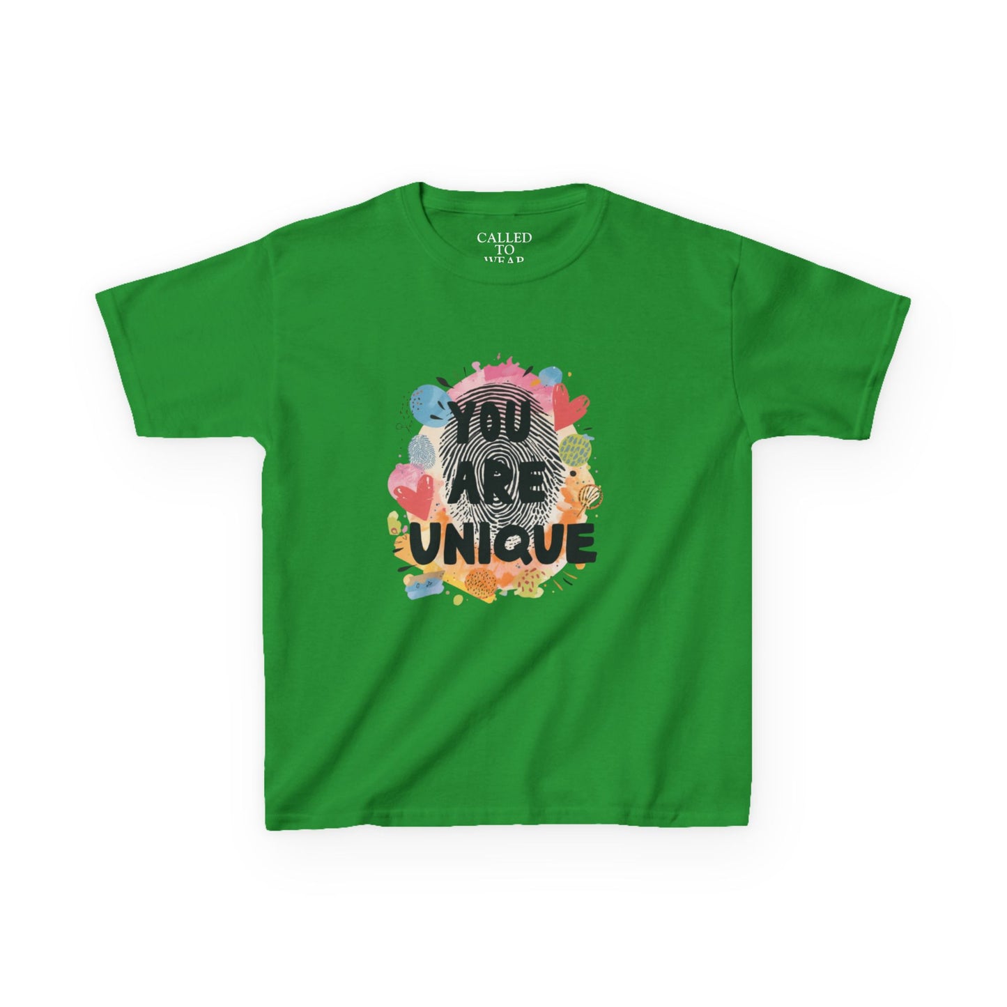 You Are Unique Kids Tee | Colorful Watercolor Animals, Positive Message
