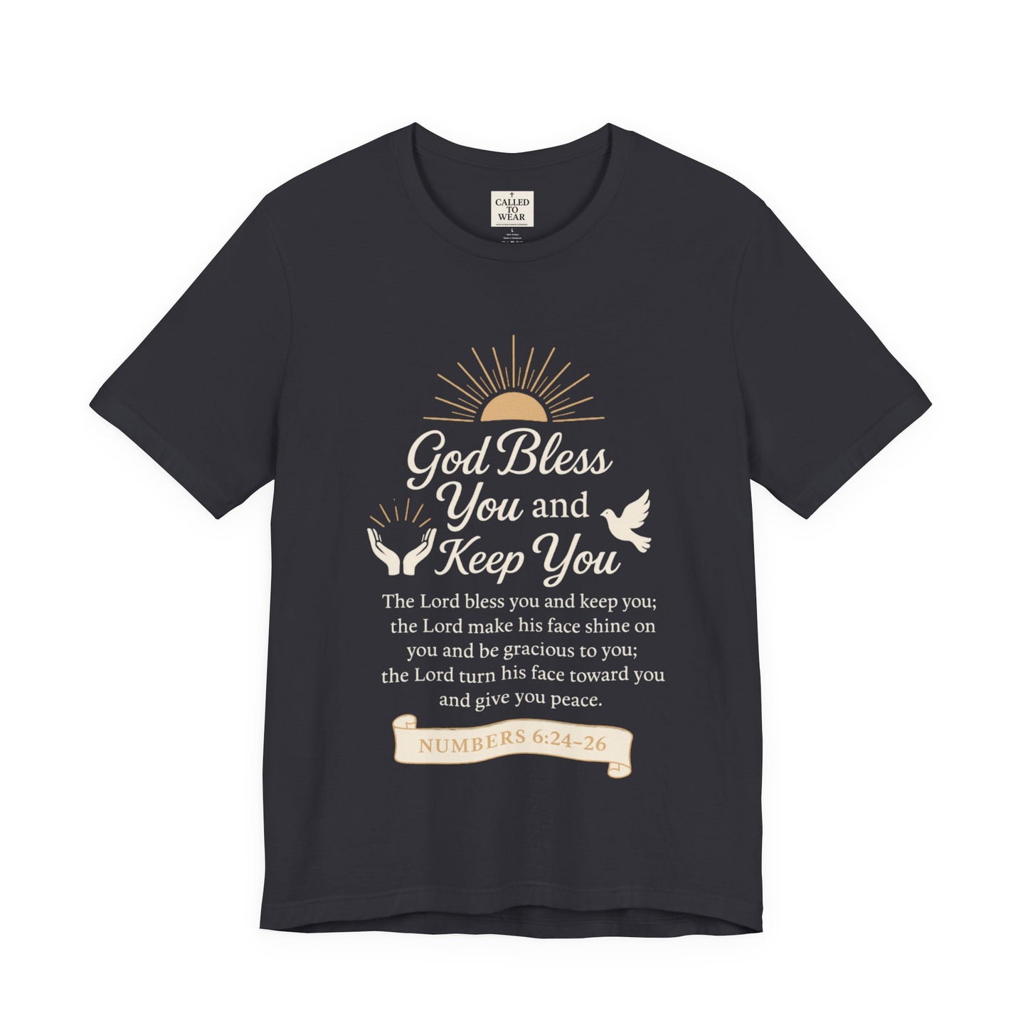 Faith-Inspired Unisex Tee, God Bless You and Keep You Christian Gift Shirt