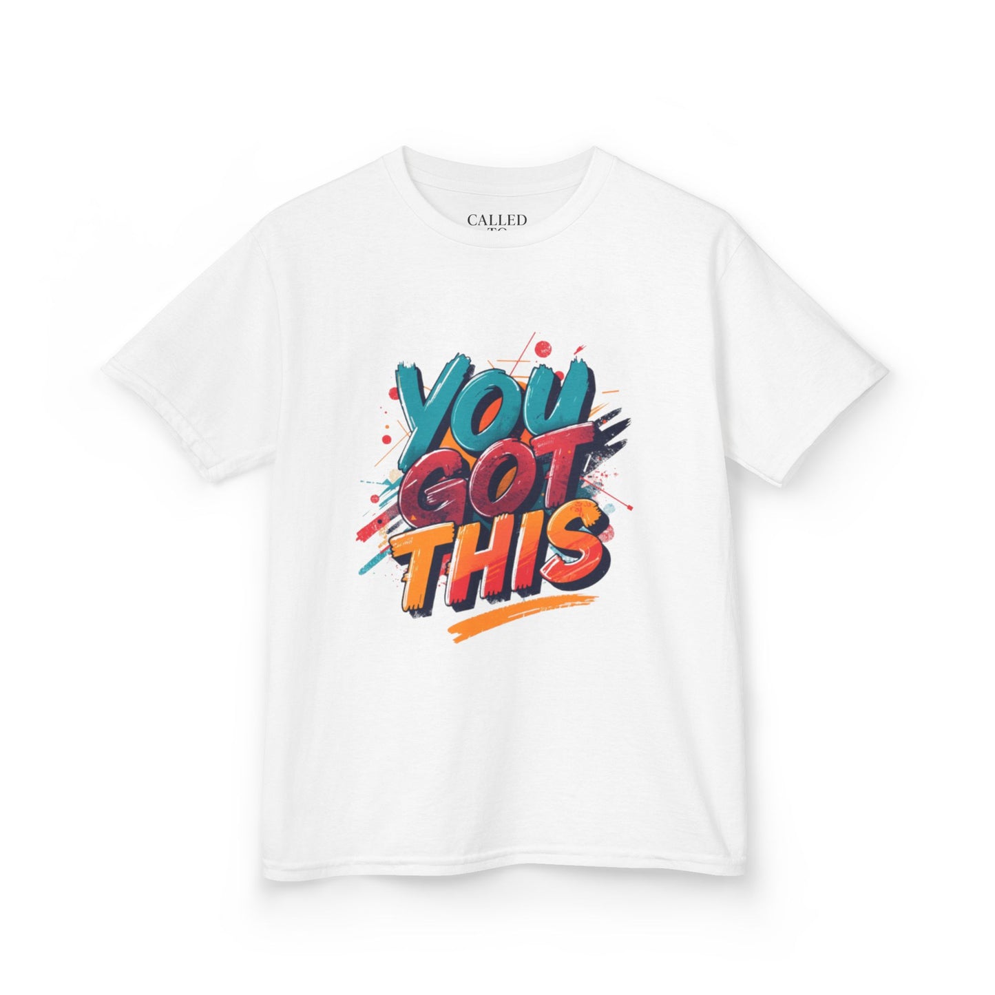 You Got This Kids Tee | Colorful Hand-Lettered Brush Script, Paint Splatters