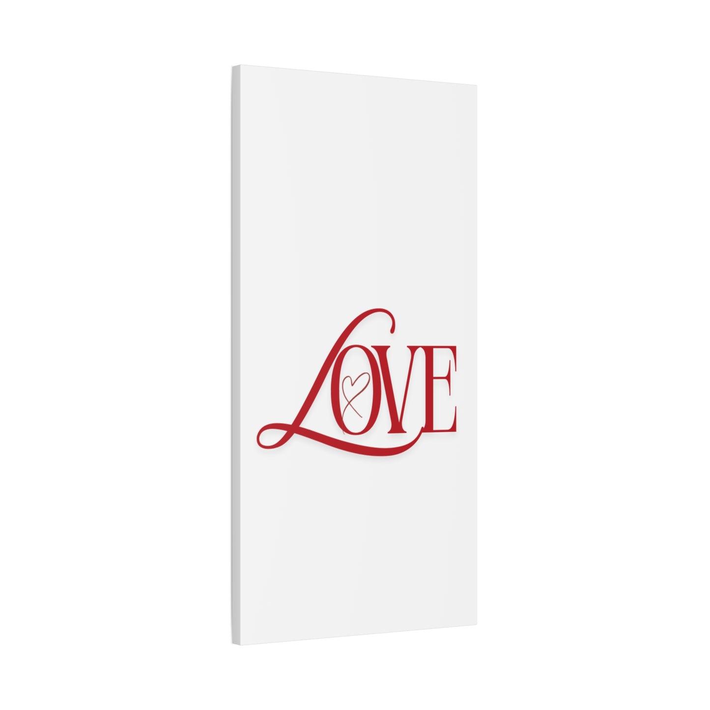 Red Script LOVE with Heart Canvas