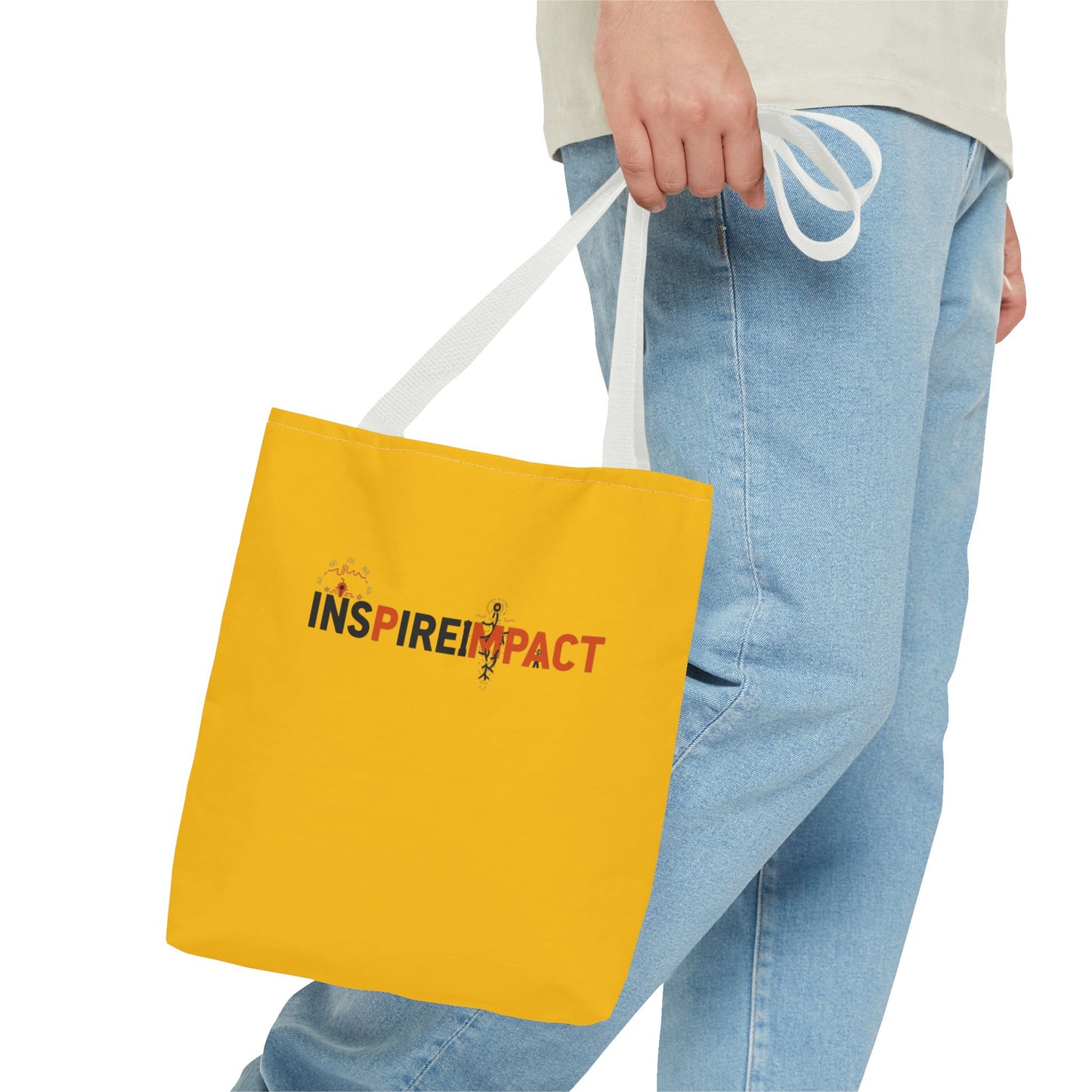 Inspire Impact typography tote bag | motivational slogan tote