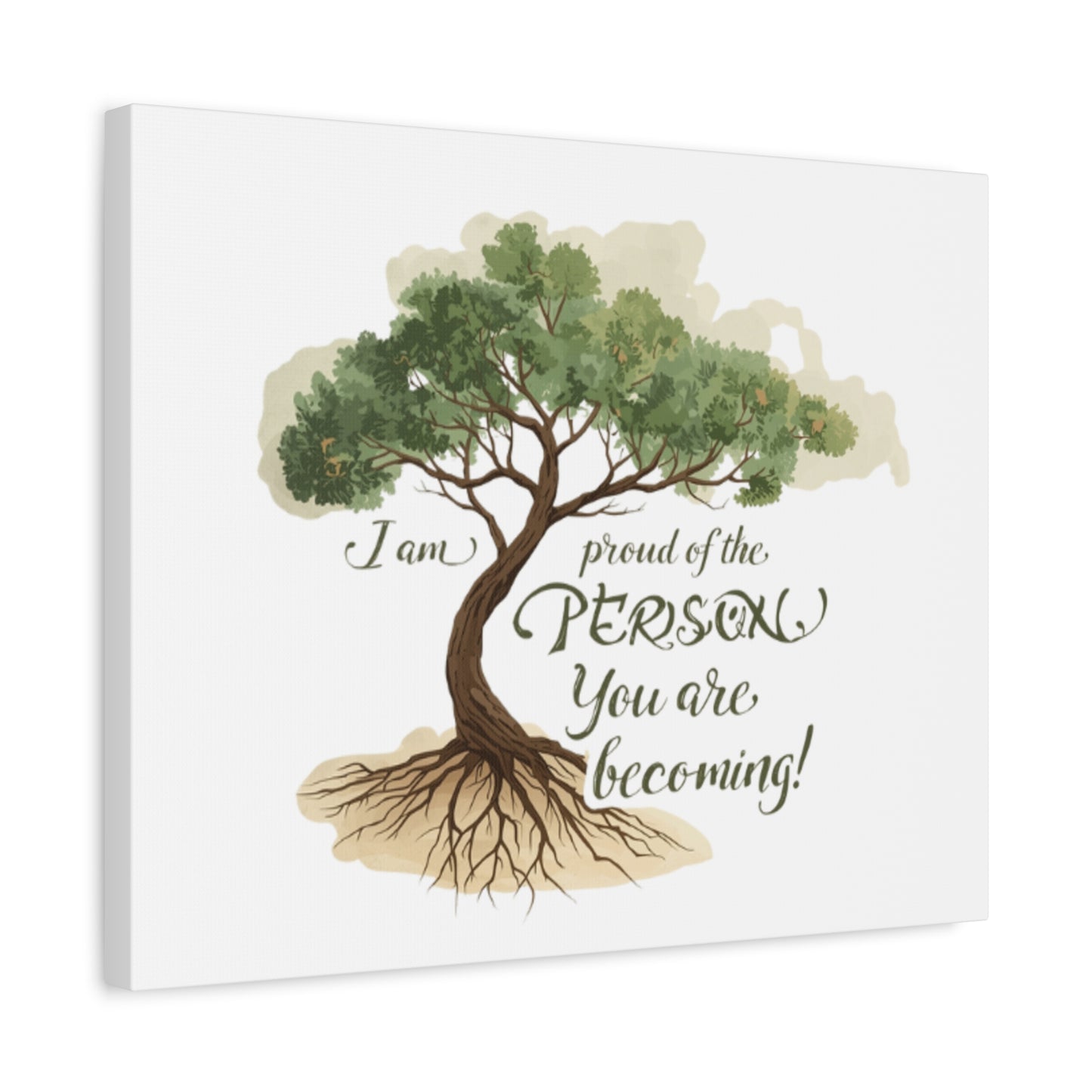 Tree of Growth Inspirational Quote Matte Canvas