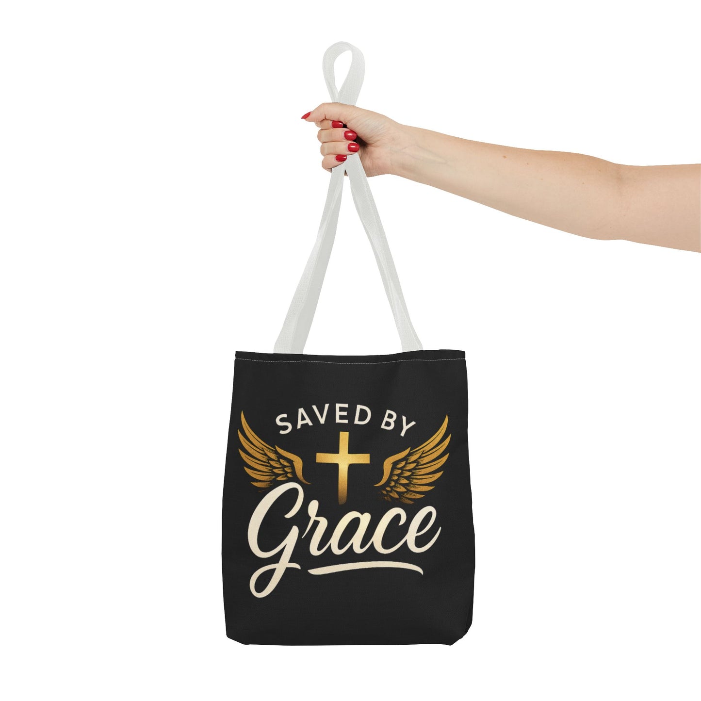 Saved by Grace Tote Bag | Inspirational Christian Gift for Faith, Spiritual Journey, Church Events, Everyday Use, Stylish Carryall