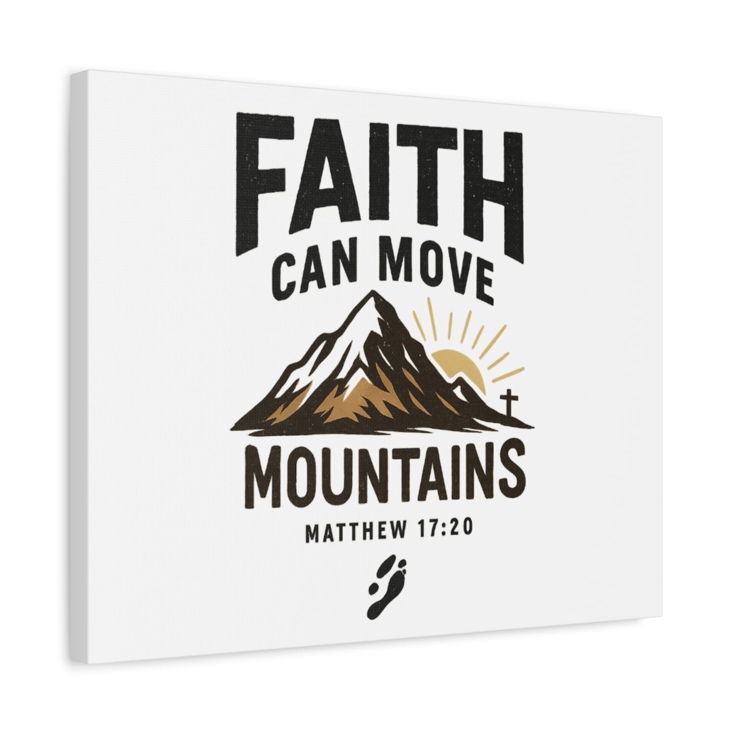 Inspirational Canvas Wall Art | Faith Can Move Mountains, Home Decor, Motivational Art, Gift for Believers, Religious Wall Decor