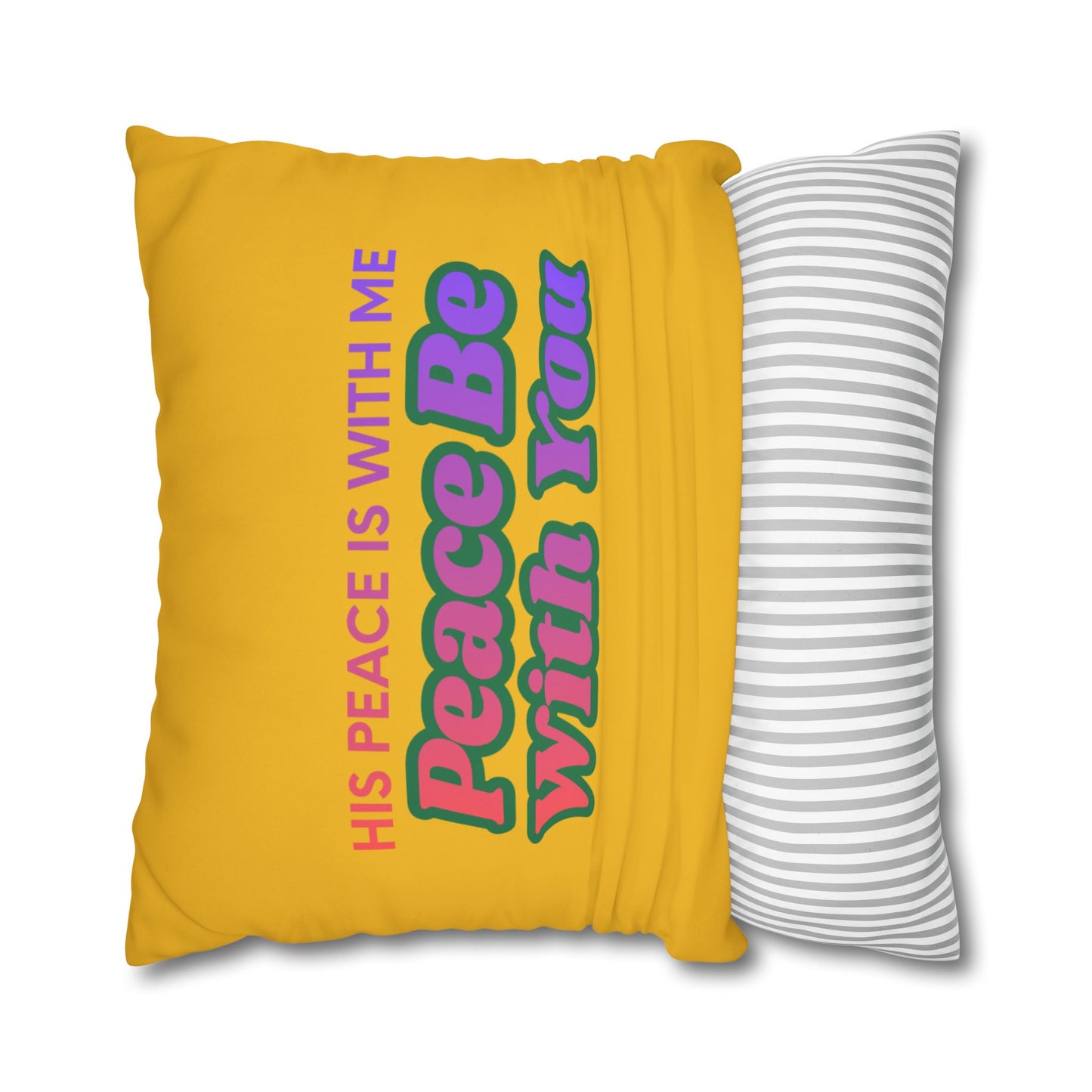 Peace Be With You Pillowcase | Inspirational Text Square Pillow